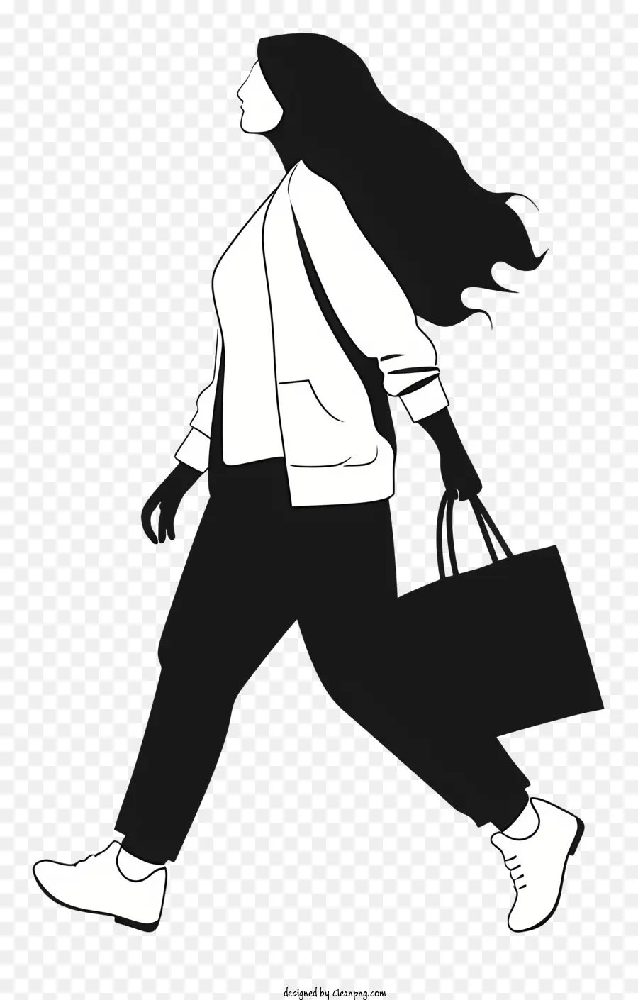 Mujer Caminando Con Bolso，Mujer Que Camina PNG