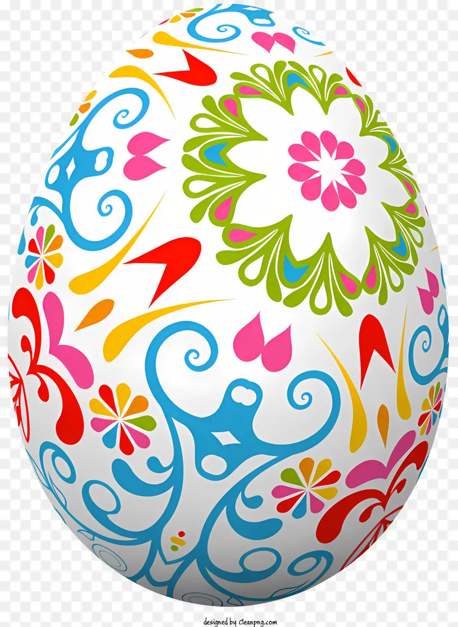 Huevo De Pascua，Diseño Floral PNG
