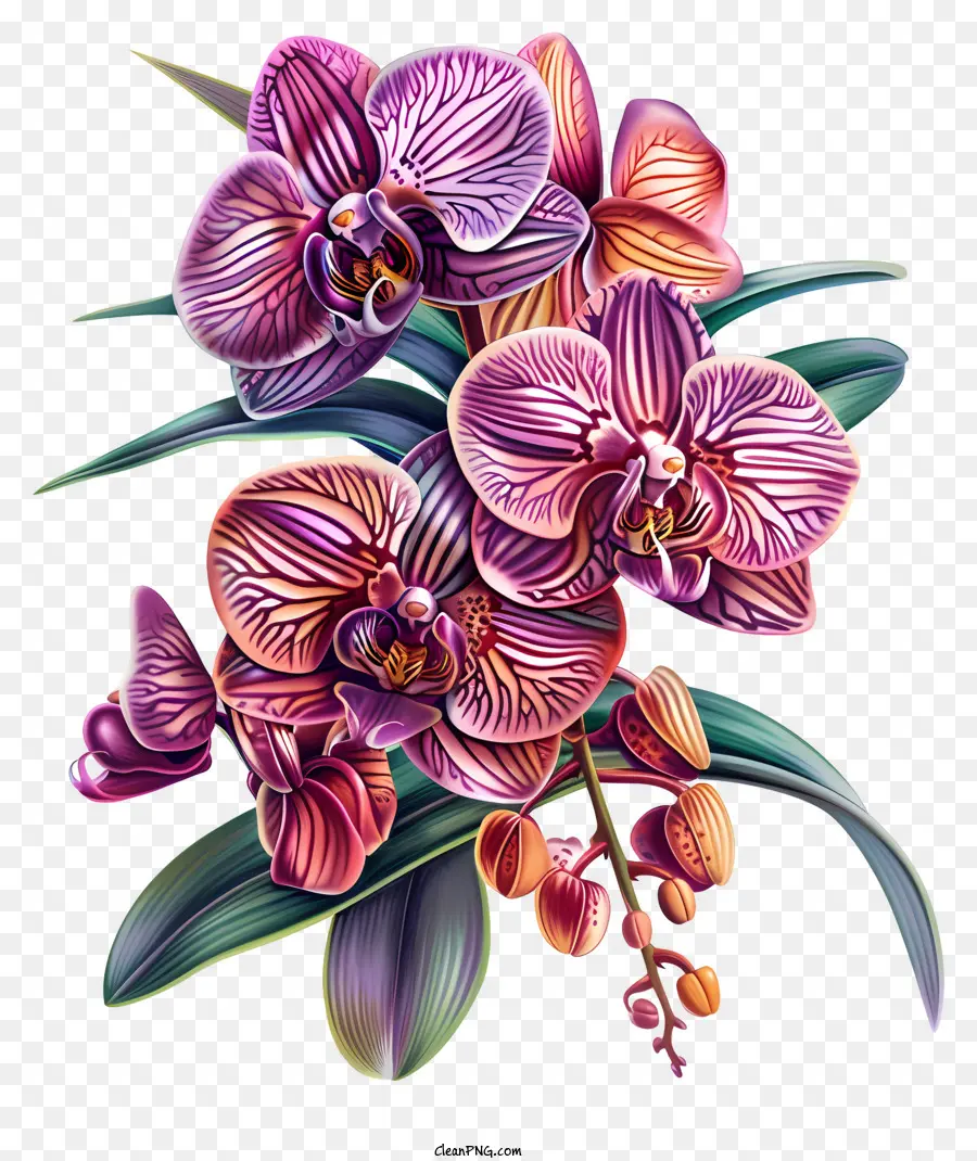 Día De Orquídeas，Púrpura Orquídeas PNG