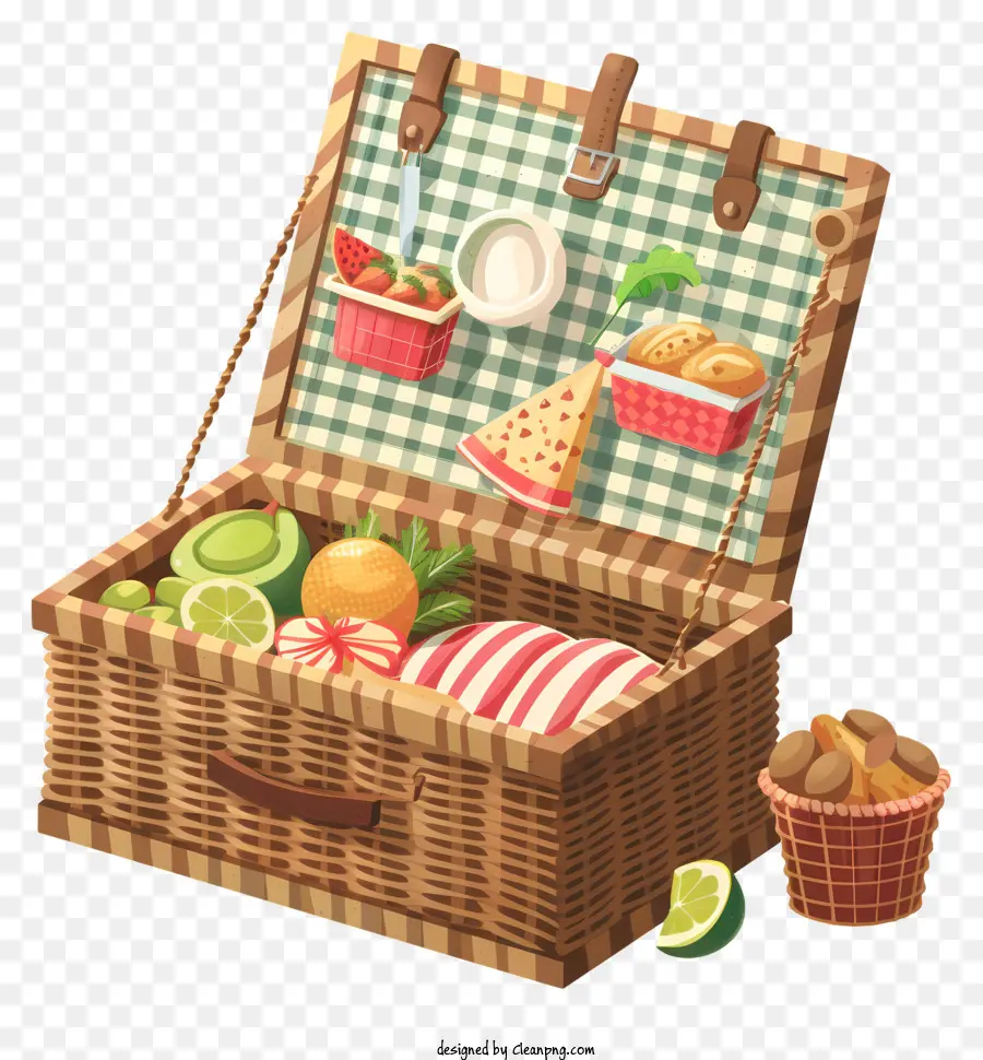 Cesta De Picnic，De Mimbre PNG