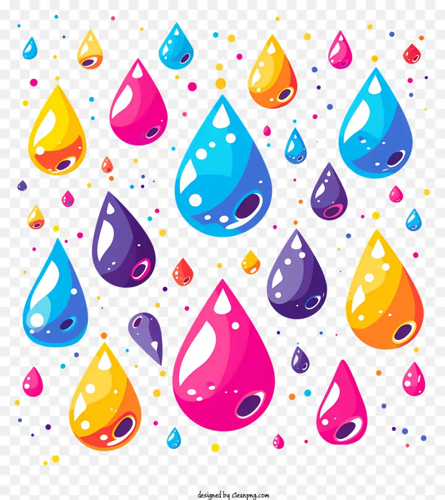 Gotas De Agua，Gotas De Colores PNG