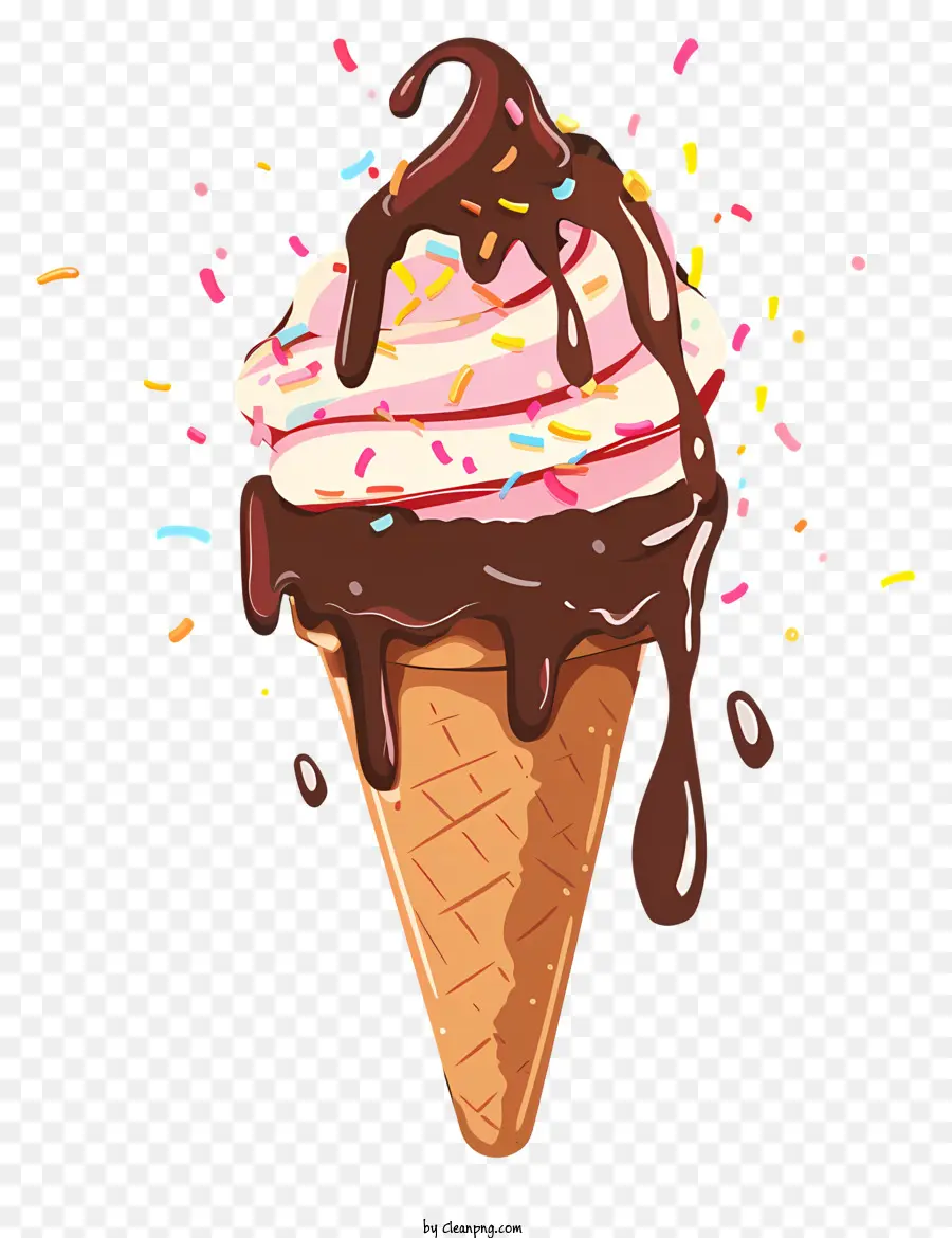 Helado De Chocolate，Cono De Helado PNG