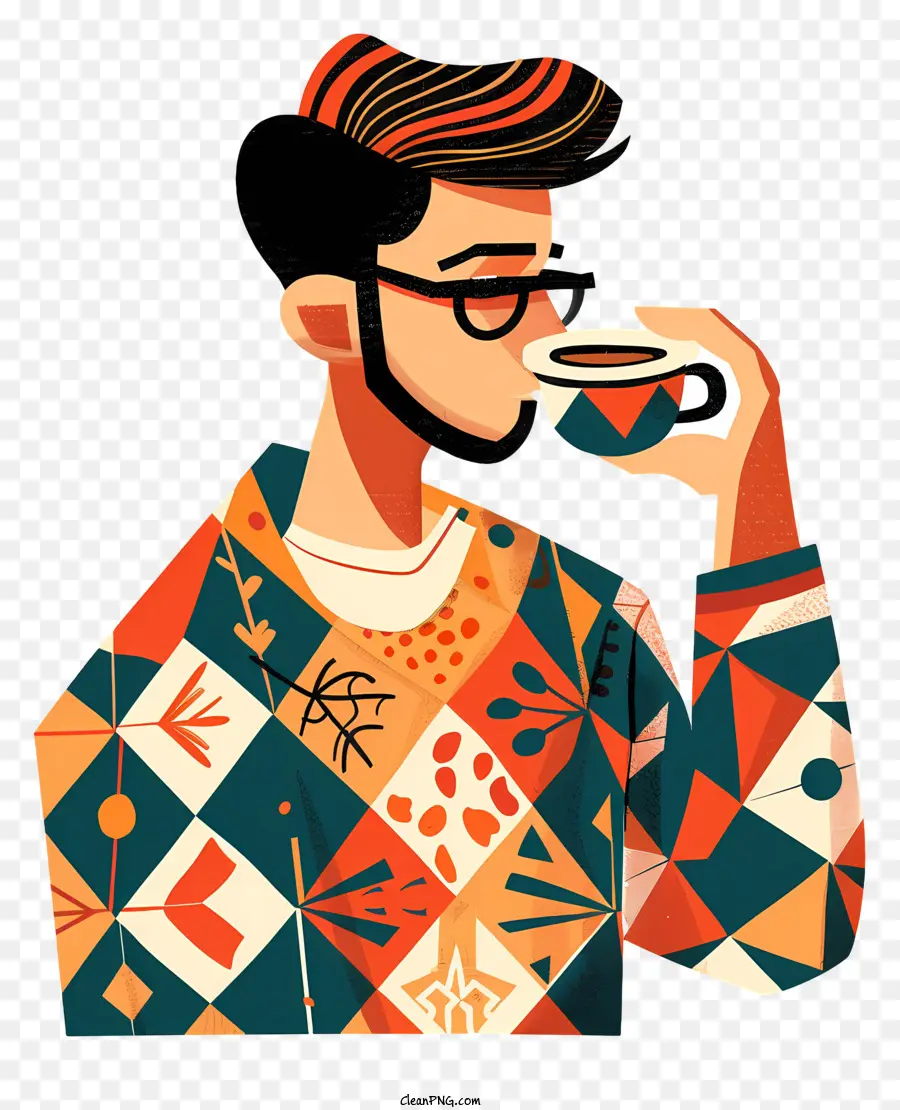 Hombre Sosteniendo Una Taza De Café，Hombre PNG