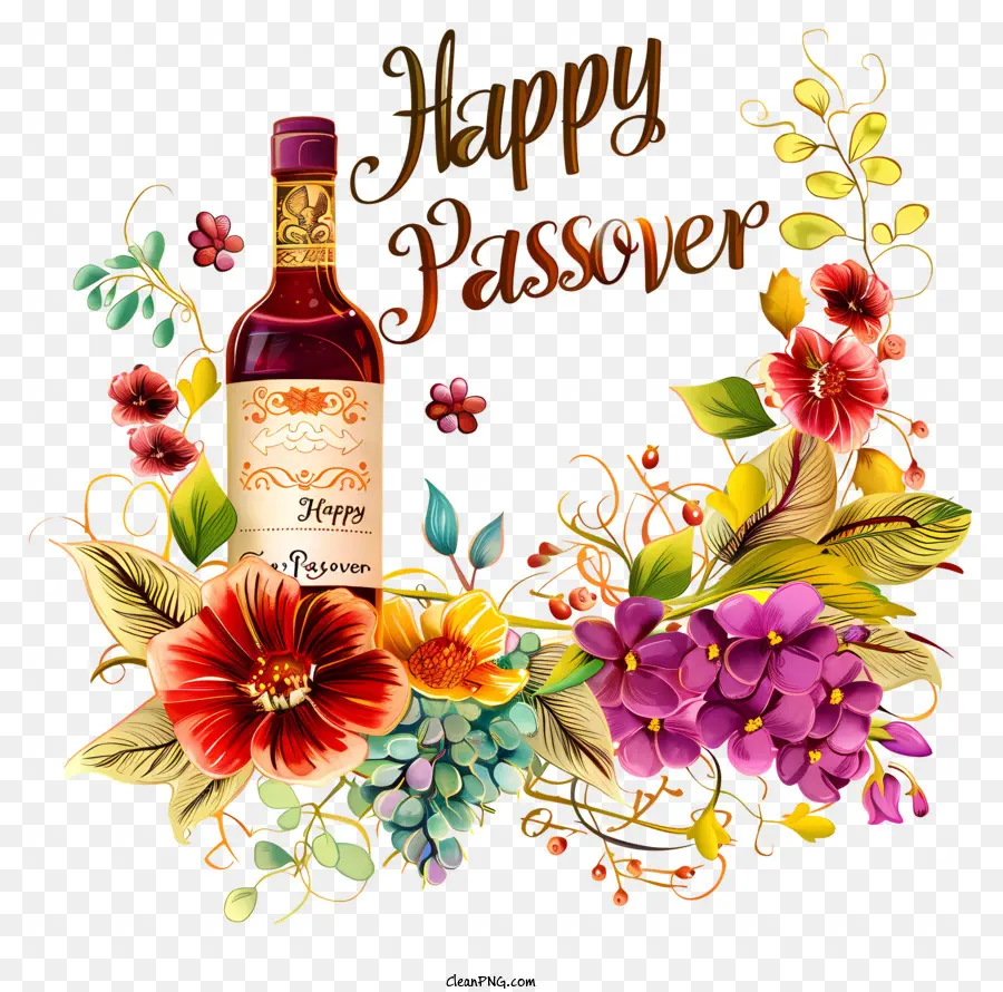 Feliz Pascua，Botella De Vino PNG