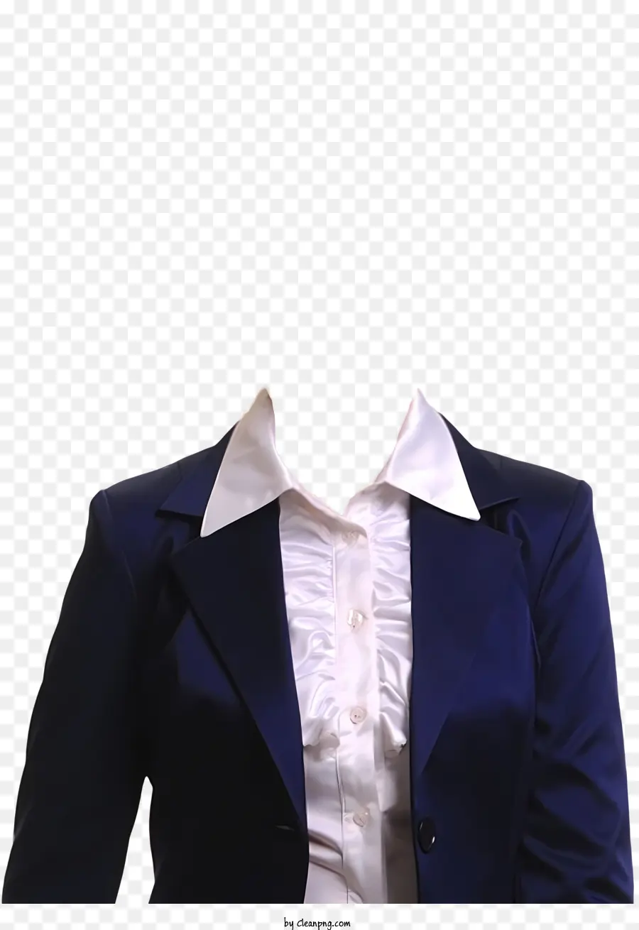 Traje Azul，Blusa Blanca PNG