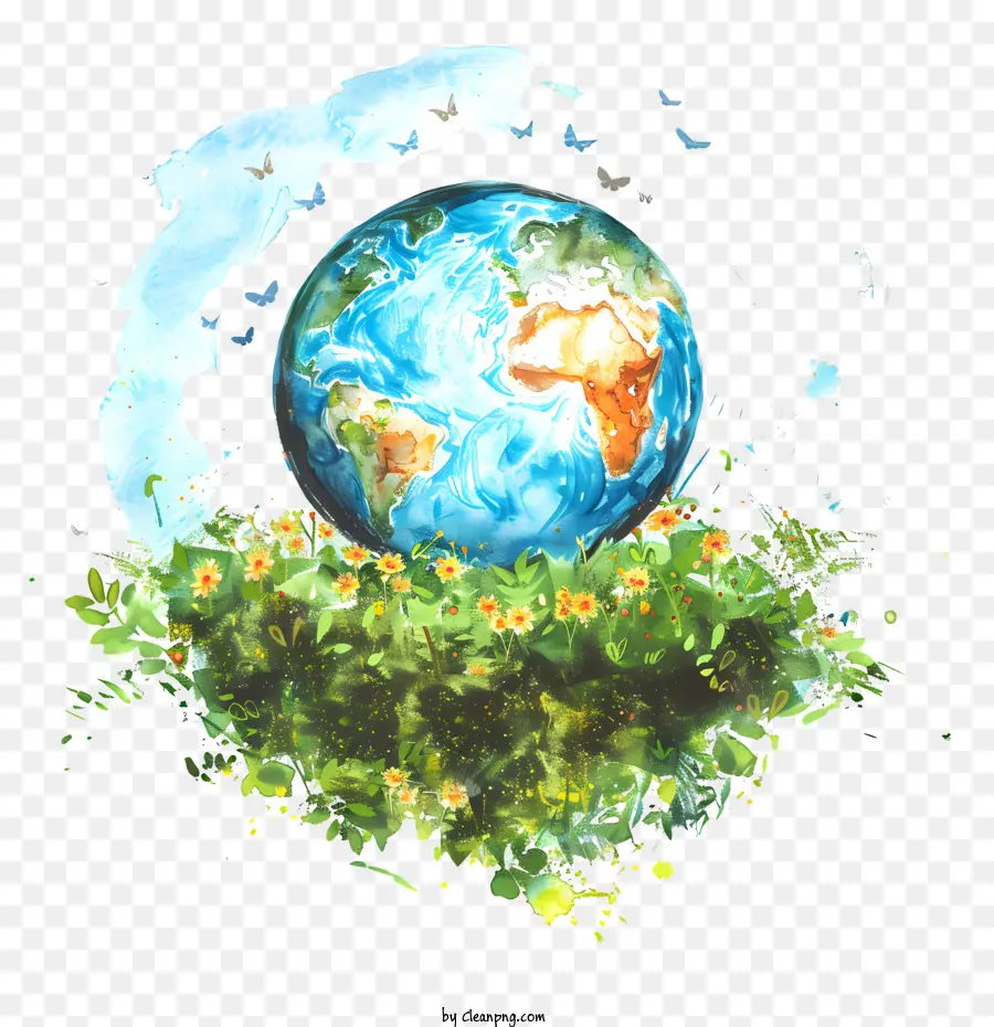 El Día De La Tierra，Pintura Del Planeta PNG
