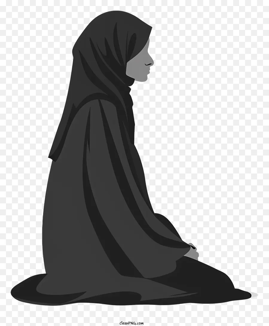 Mujer En Hijab Sentada，Mujer En Hijab PNG