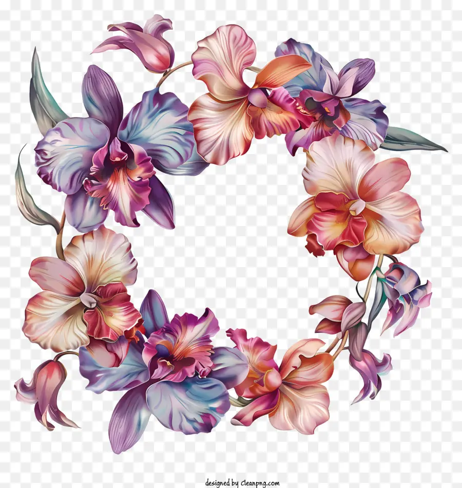 Día De Orquídeas，Corona De Flores PNG