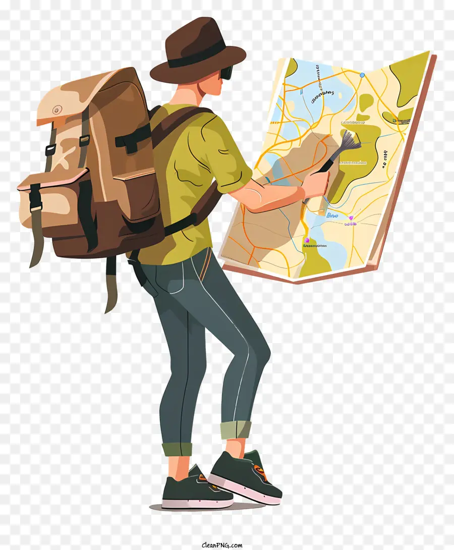 Turista Que Viaja Con Mapa，Viajes PNG