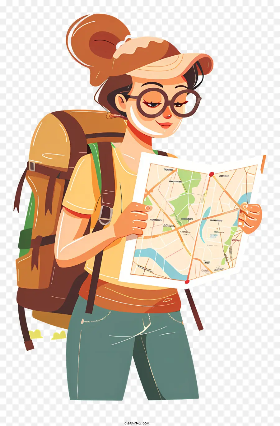 Turista Viajando Con Mapa，Mujer Viajera Con Mapa PNG