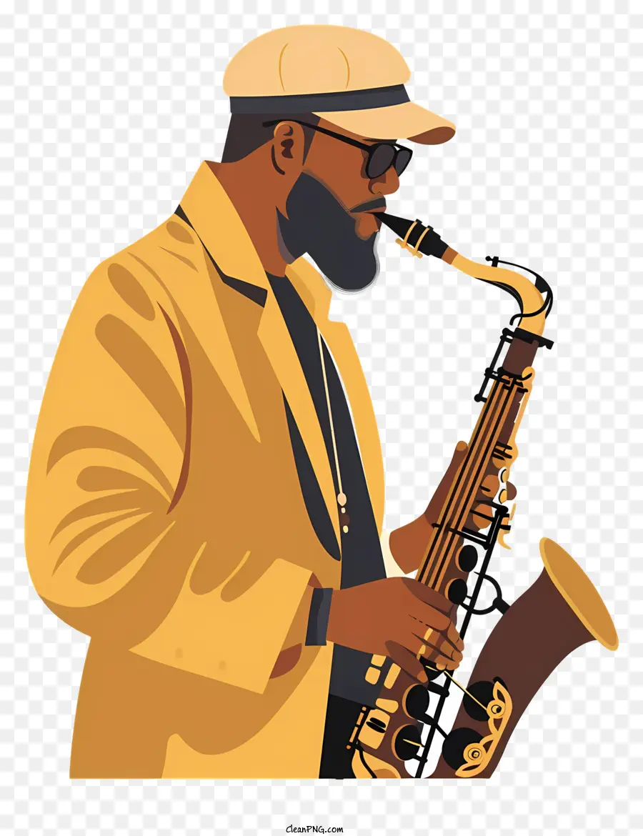 Hombre Jugando Saxofón，Saxofón PNG