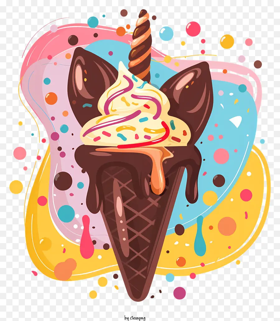 El Helado De Chocolate，Cono De Helado PNG