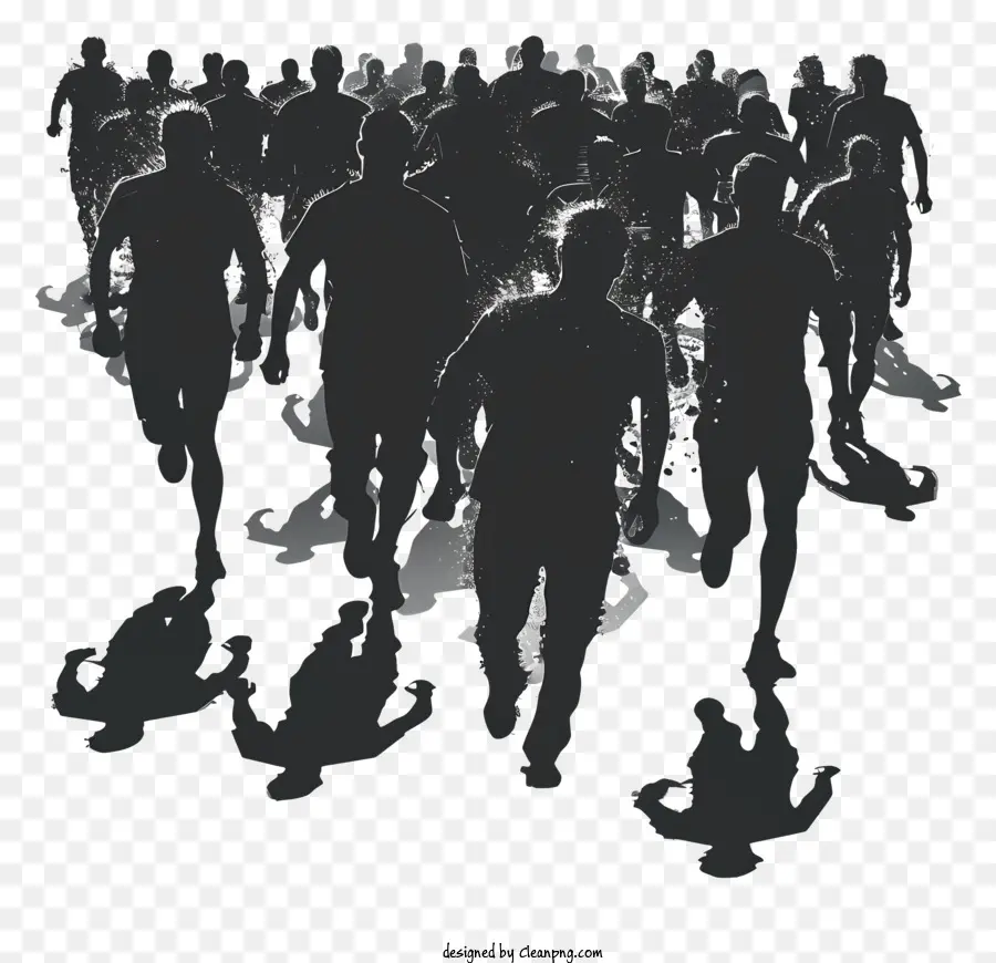 Multitud Corriendo，Silueta PNG