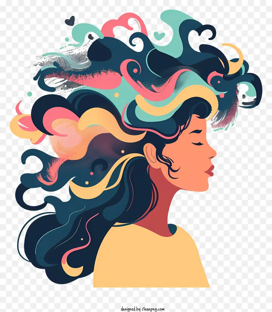 La Salud Mental，El Cabello Ondulado PNG