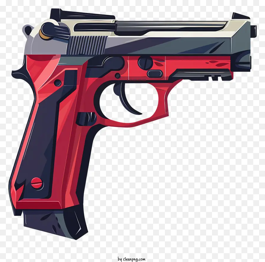 Pistola，Pistola Roja Y Negra PNG