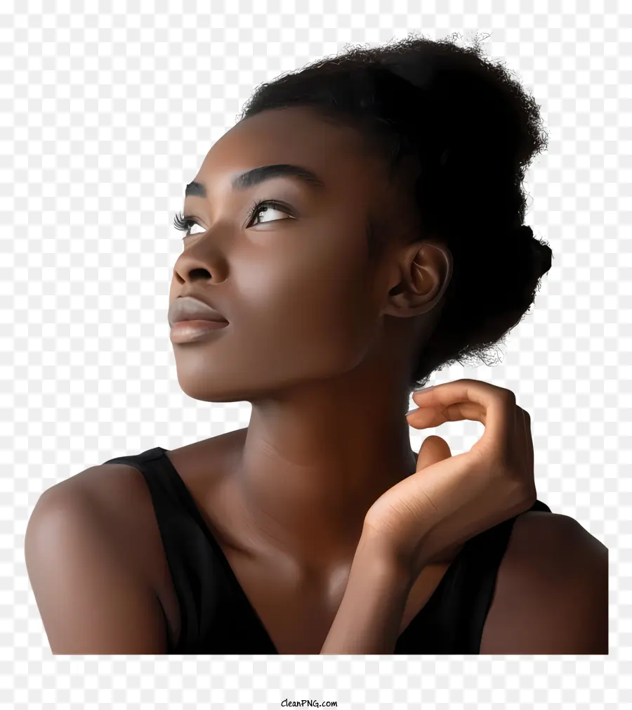 Mujer De Pensamiento，Peinado Afro PNG