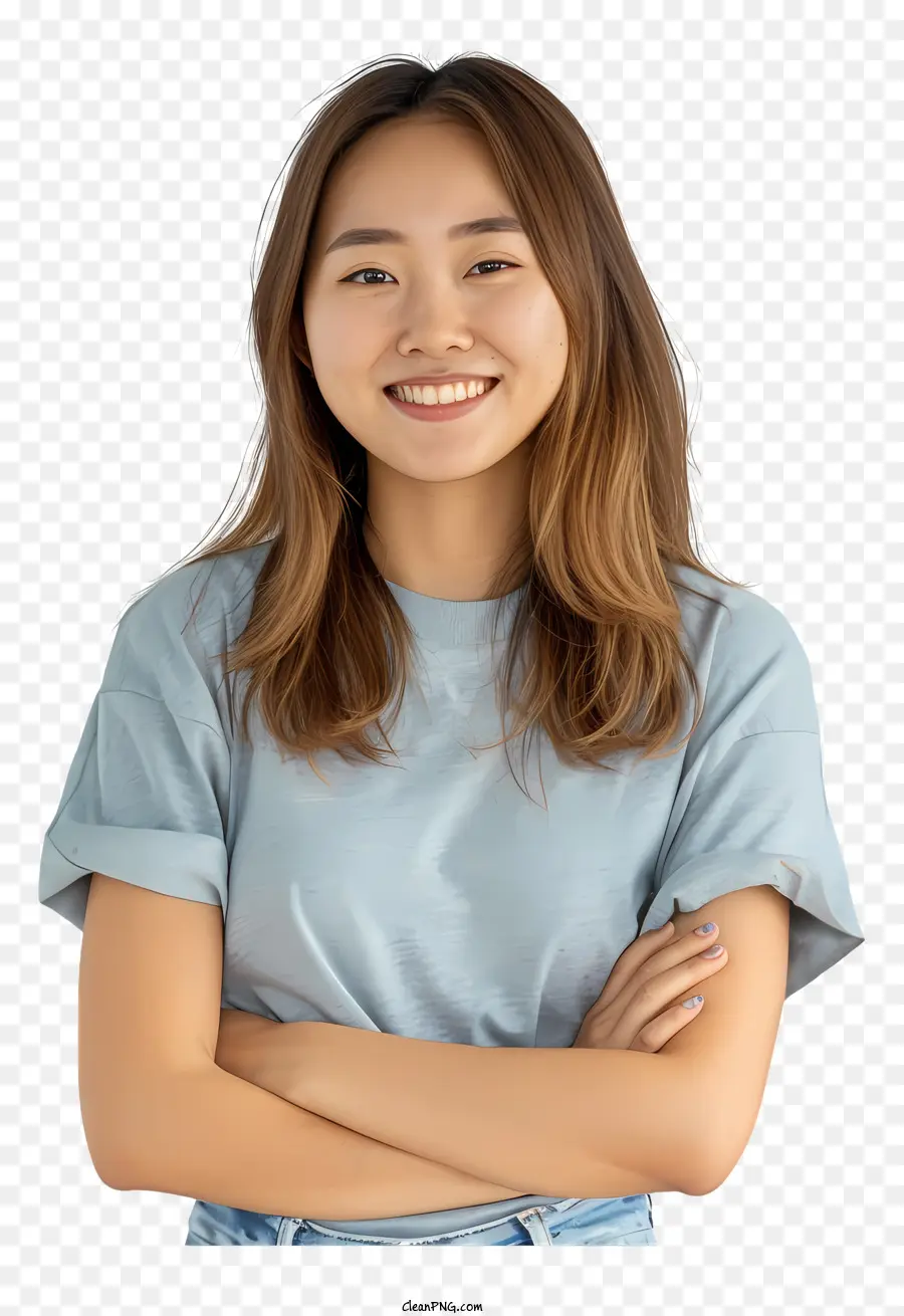 Mujer Asiática Sonriendo，Mujer Joven PNG