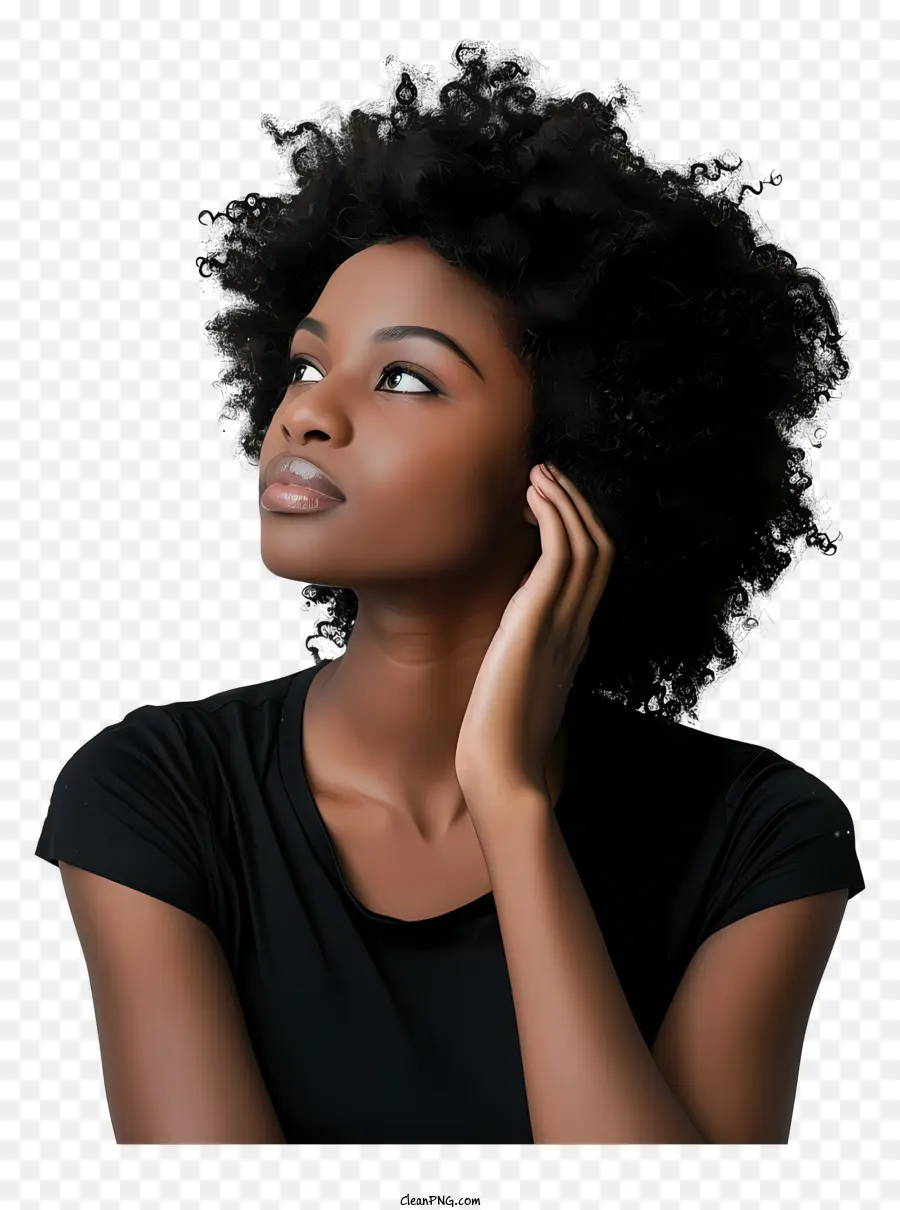 Mujer Africana，Peinado Afro PNG