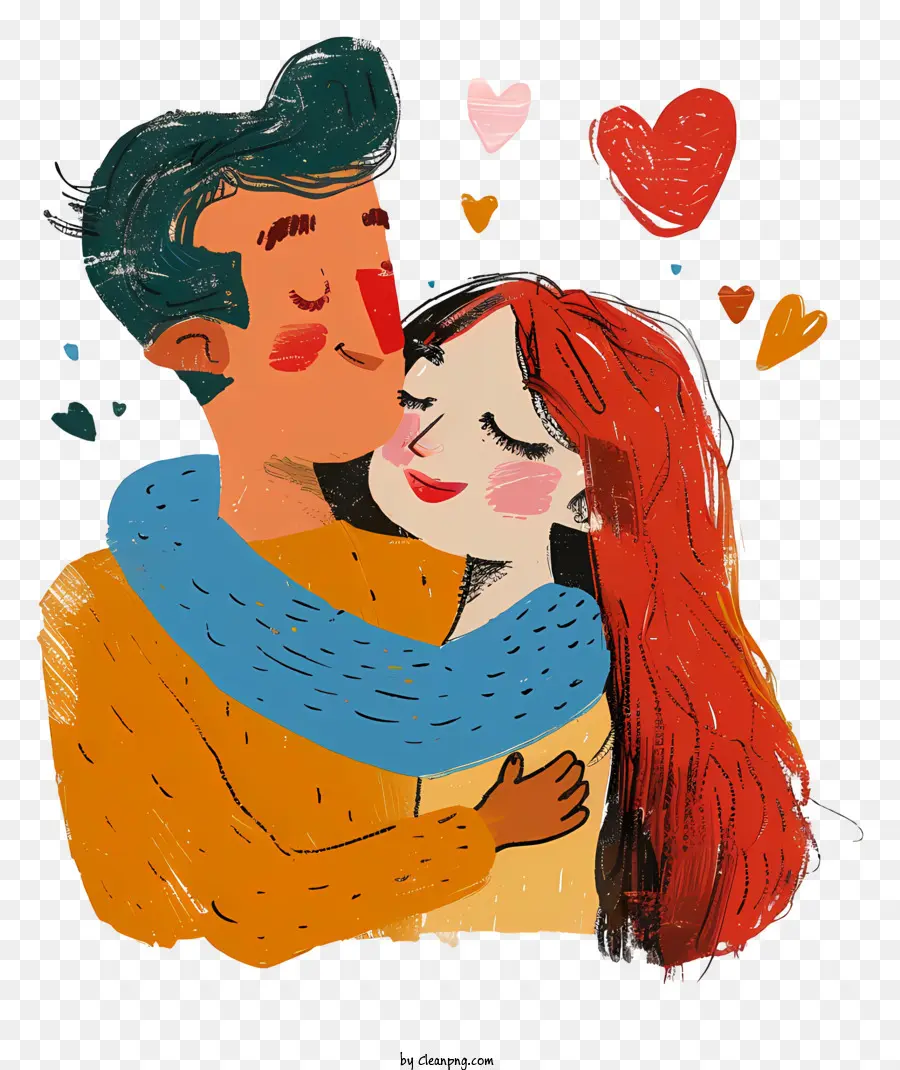 Dia De Los Enamorados，Pareja Abrazándose PNG