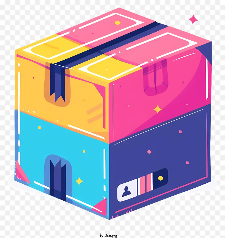 Caja De Envío，Colorido Cubo PNG