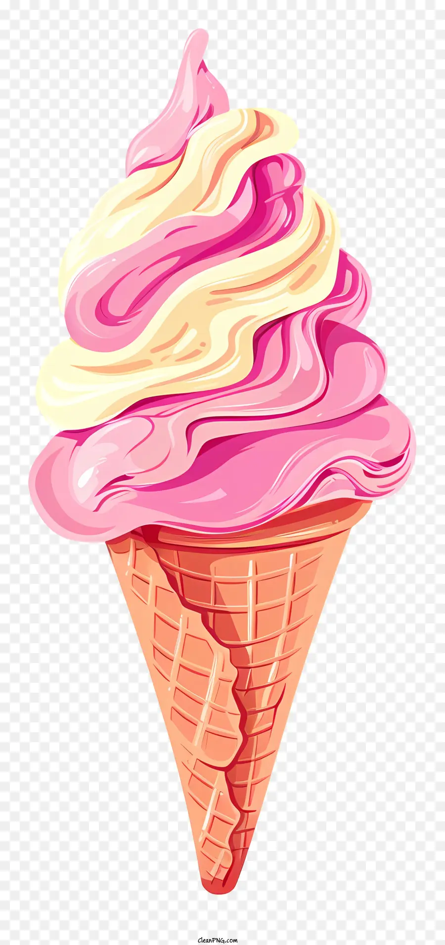 Cono De Helado，Rosa Helado PNG