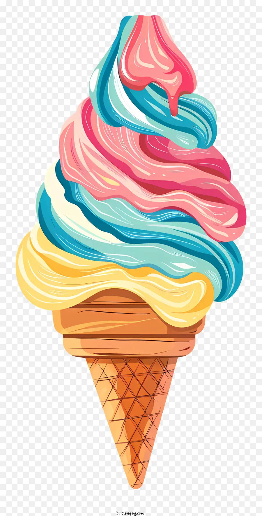 Cono De Helado，Helado Multicolor PNG