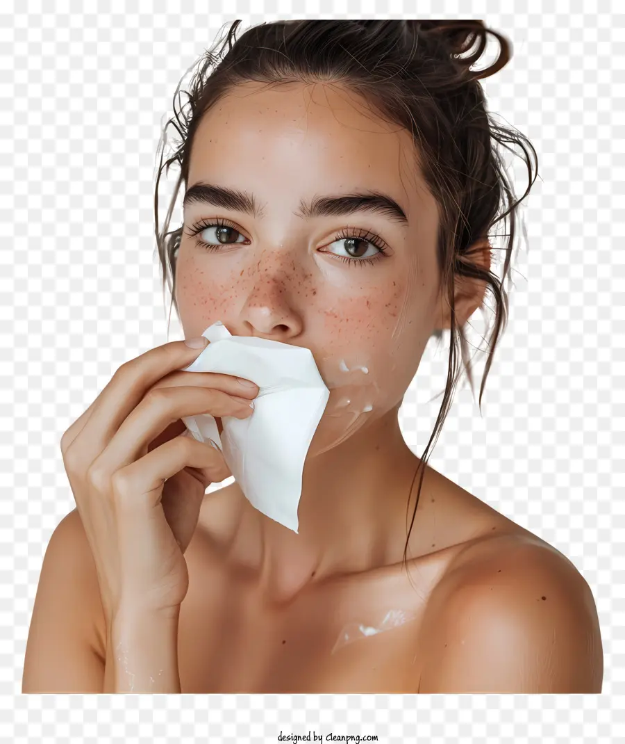 Mujer Quitando Maquillaje，Mujer PNG