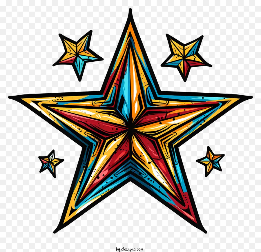 Tatuaje，Estrella Colorida PNG