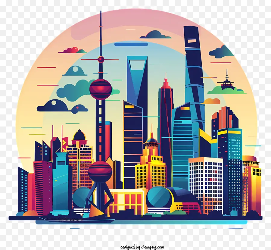 Silueta De La Ciudad De Shanghai，Horizonte De La Ciudad PNG