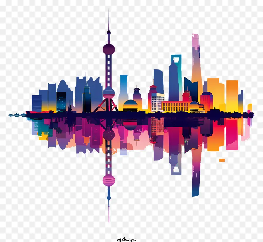 Silueta De La Ciudad De Shanghai，Horizonte De La Ciudad PNG