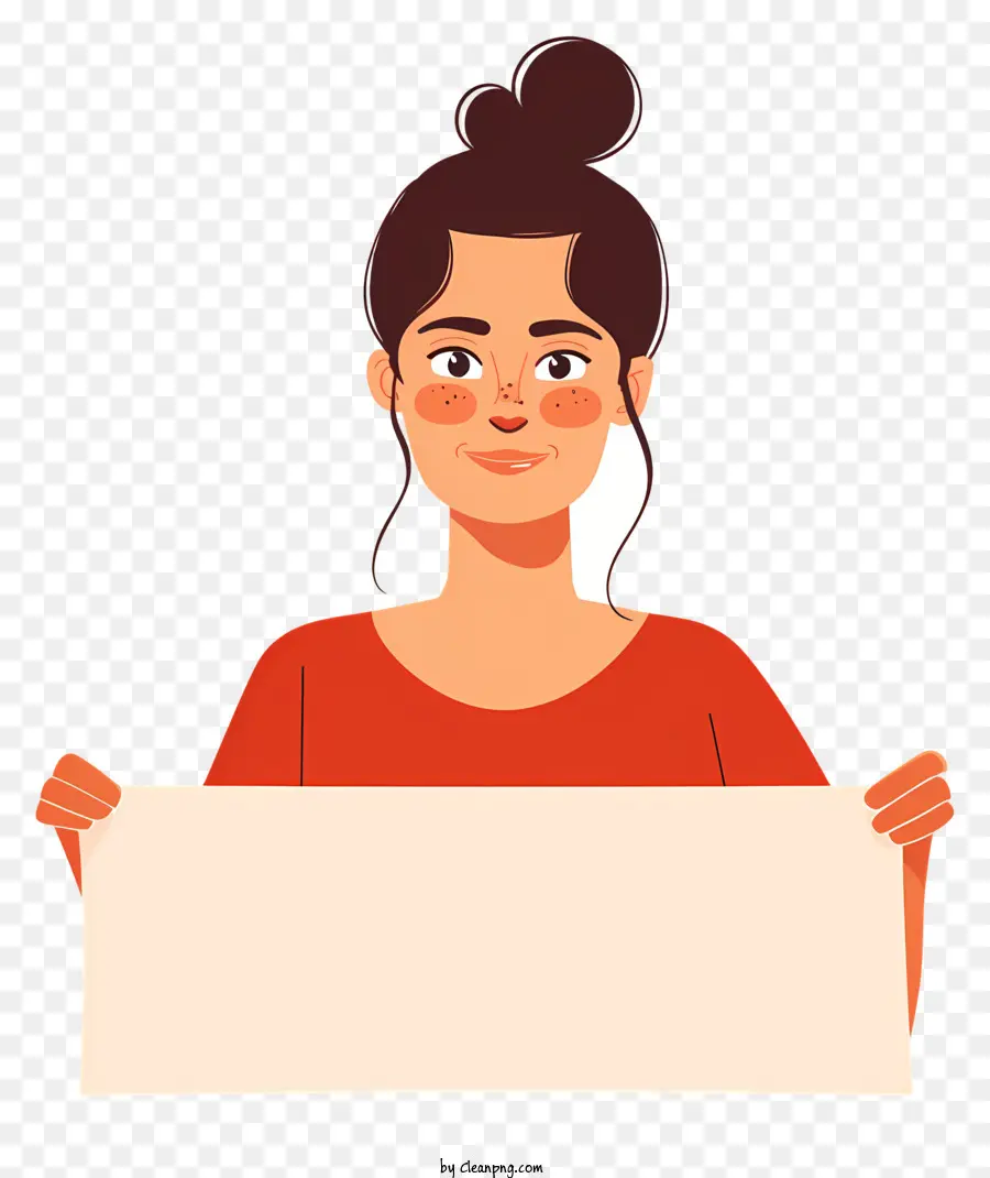 Mujer Con Pancarta，Chica PNG