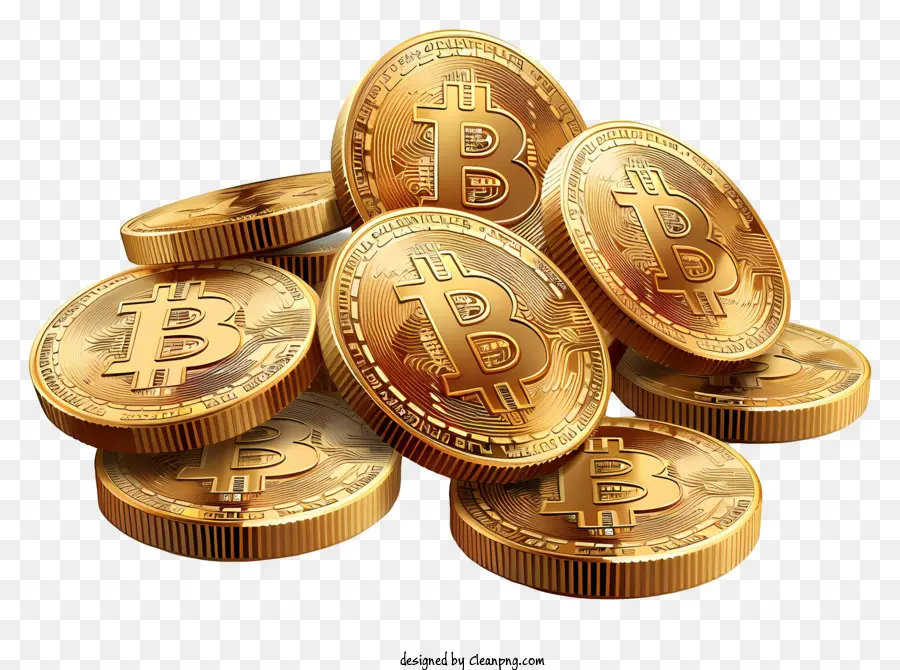 Bitcoins Dorados，Las Monedas De Oro PNG