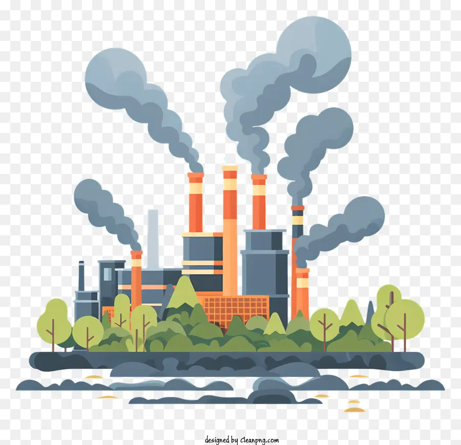 La Contaminación Del Aire，Fábrica Industrial PNG