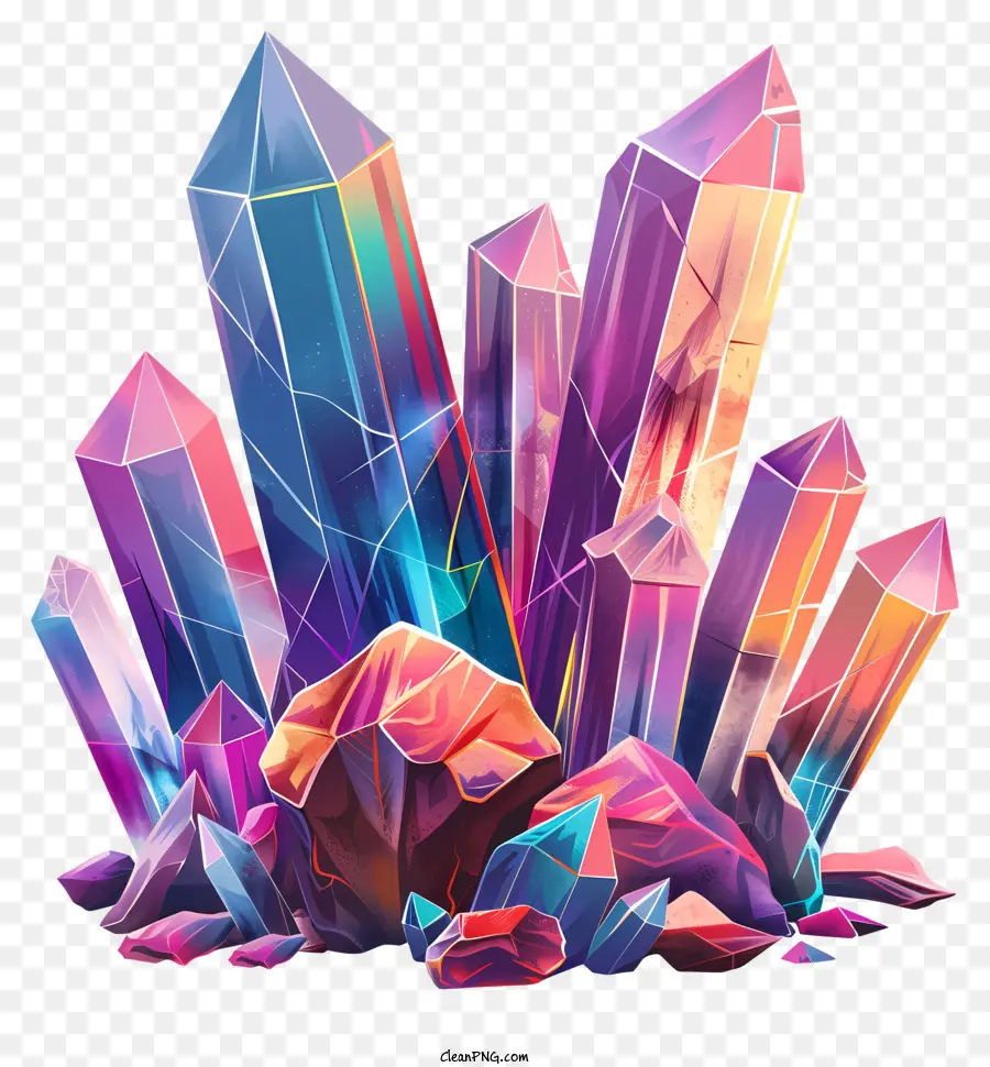 Cristales，Cristales Coloridos PNG