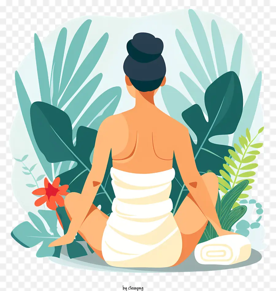 Pantalla De Espalda De Spa Girl，Yoga PNG