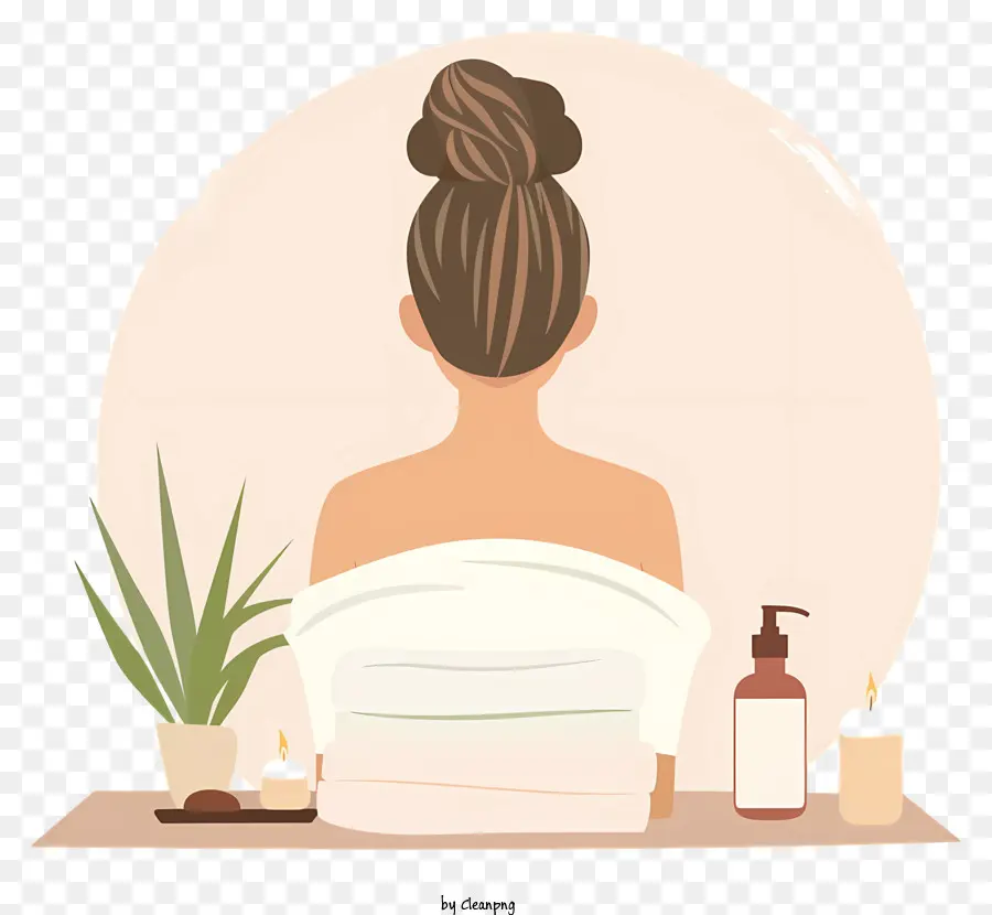 Pantalla De Espalda De Spa Girl，Mujer PNG