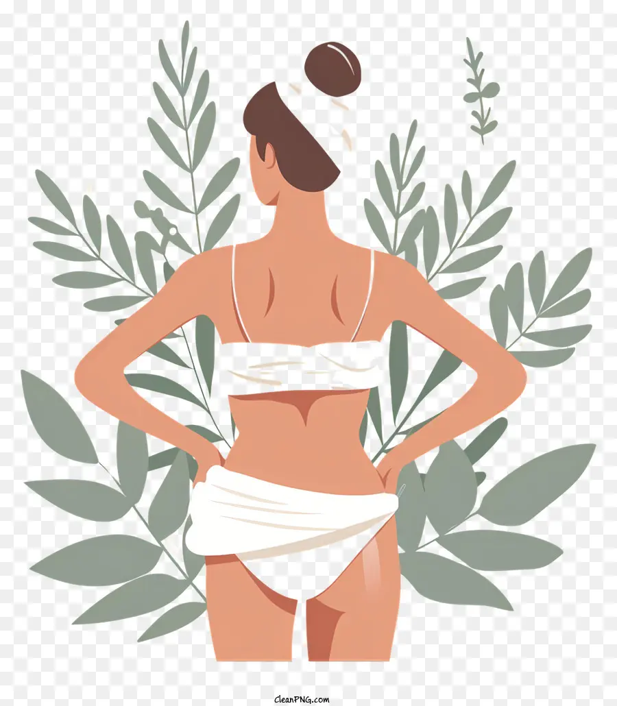 Pantalla De Espalda De Spa Girl，Bikini PNG