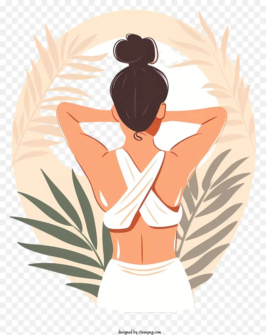 Pantalla De Espalda De Spa Girl，Mujer PNG