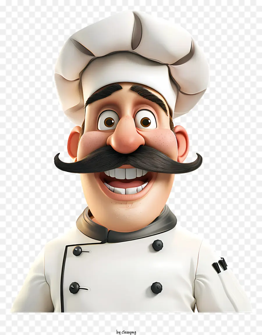 De Dibujos Animados De Cabeza，Chef Con Bigote PNG