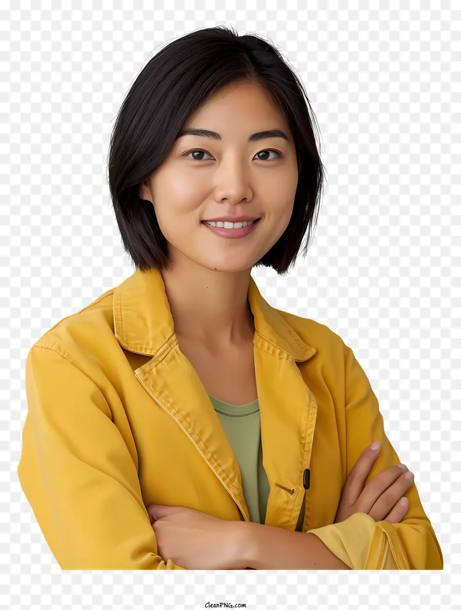 Mujer，Blazer Amarillo PNG