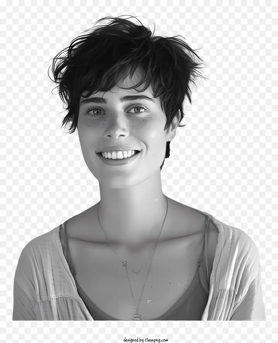 Mujer，Cabello Corto PNG