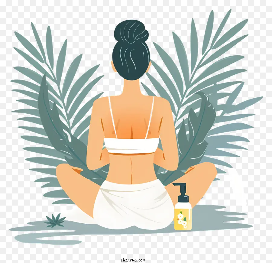 Pantalla De Espalda De Spa Girl，La Meditación PNG