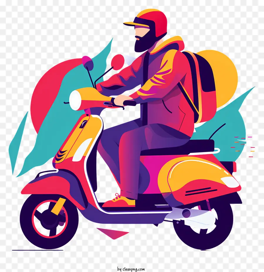 Repartidor De Entrega De Pedidos，Scooter PNG