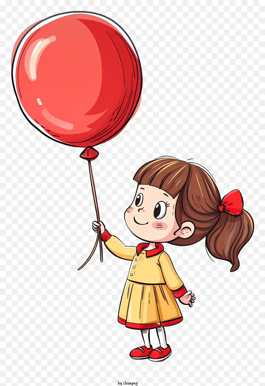 Chica Sosteniendo Un Globo，Niña PNG