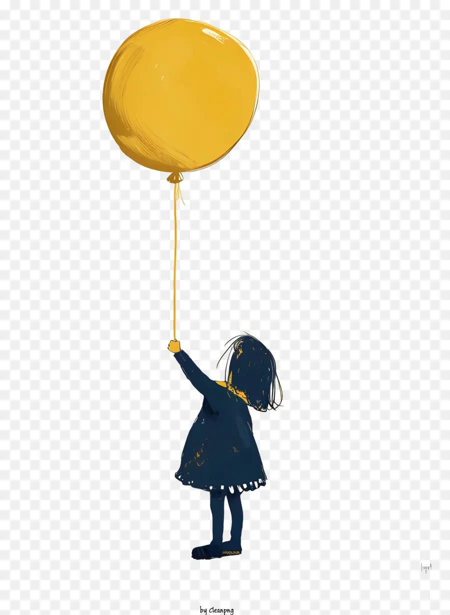 Chica Sosteniendo Un Globo，Dibujo PNG