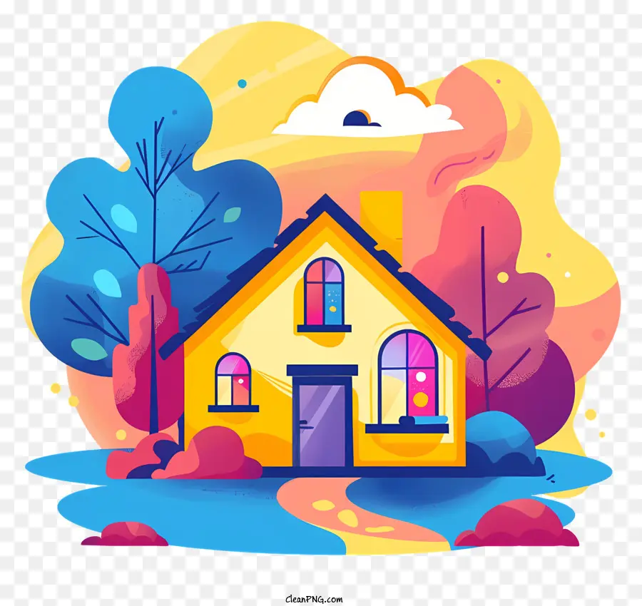 Casa，Ilustración De Dibujos Animados PNG
