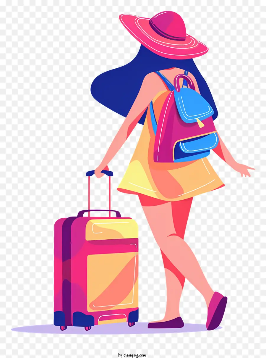 Mujer Yendo De Vacaciones，Mujer PNG