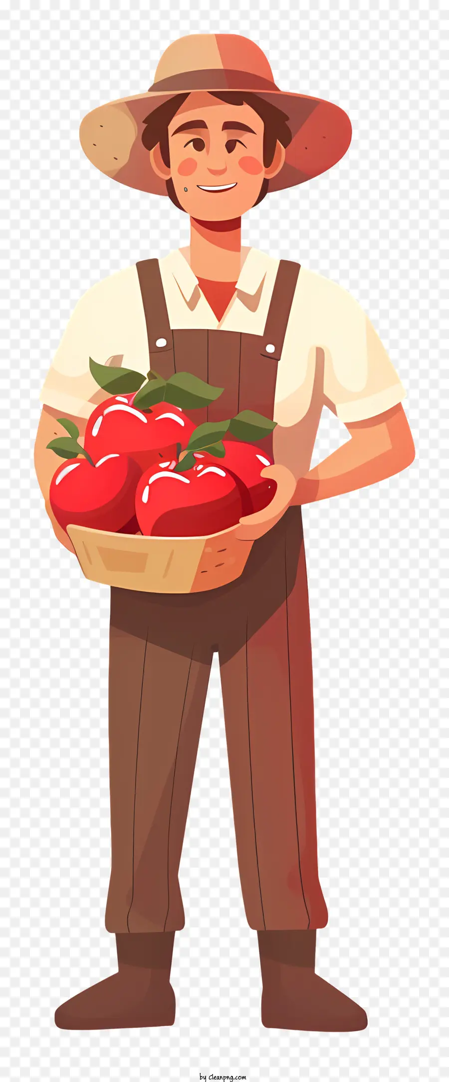 Agricultor Sosteniendo Manzanas，Agricultor PNG
