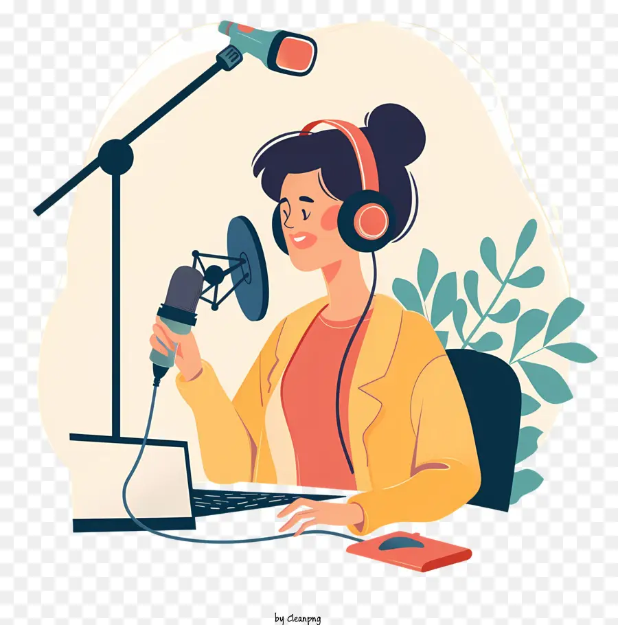 Podcast De Grabación De Mujer，Grabación De Voz PNG