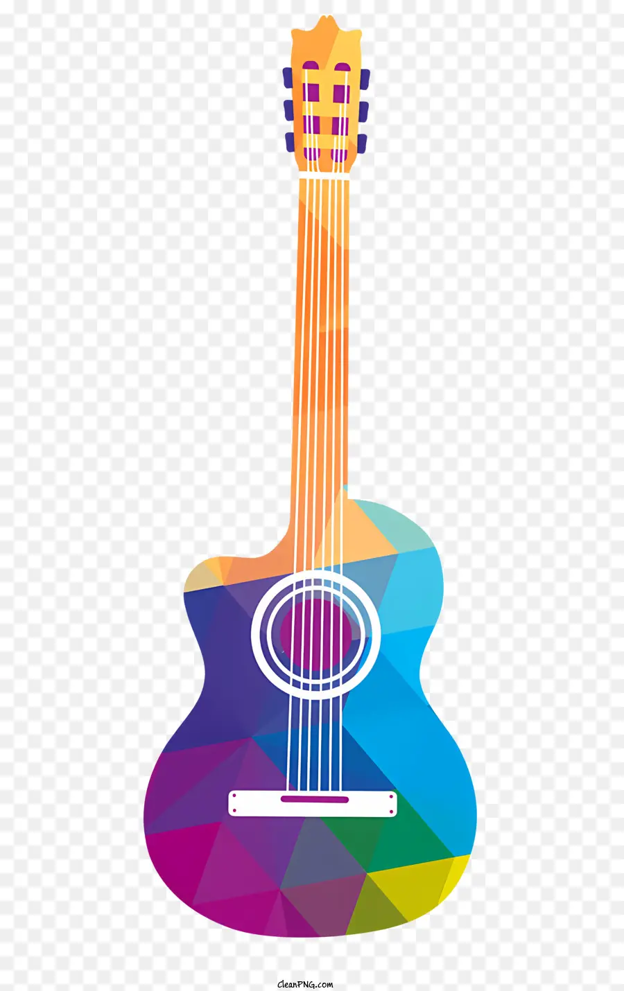 Música，Guitarra Colorida PNG